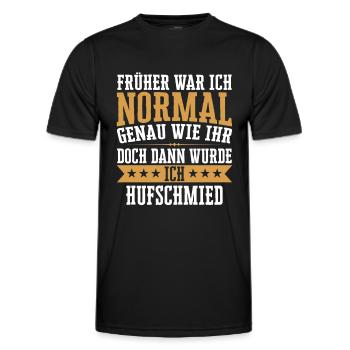 Hufschmied Hufe Schmied Tierhufen Hufeisen Spruch - Männer Funktions-T-Shirt - Schwarz - Vorne - AI Model Male 178 dark (178cm)