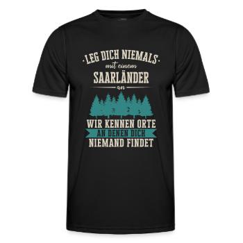 Saarland Saarländerin Saarländer Spruch - Männer Funktions-T-Shirt - Schwarz - Vorne - AI Model Male 178 dark (178cm)