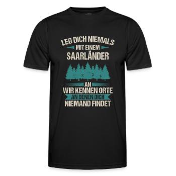 Saarland Saarländerin Saarländer Spruch - Männer Funktions-T-Shirt - Schwarz - Vorne - AI Model Male 178 dark (178cm)