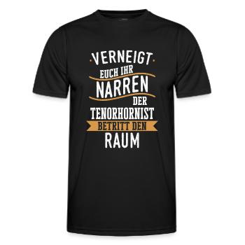 Tenorhorn Blasinstrument Tenorhornist Spruch - Männer Funktions-T-Shirt - Schwarz - Vorne - AI Model Male 178 dark (178cm)
