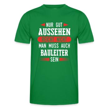 Bauleiter Bauleiterin Bauarbeiter Beruf Spruch - Männer Funktions-T-Shirt - Kelly Green - Vorne - AI Model Male 178 dark (178cm)