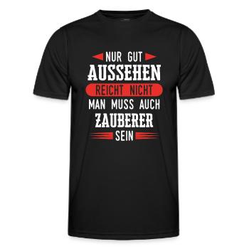 Zauberer Zaubern Magier Zaubertricks Spruch - Männer Funktions-T-Shirt - Schwarz - Vorne - AI Model Male 178 dark (178cm)