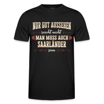 Saarland Saarländerin Saarländer Spruch - Männer Funktions-T-Shirt - Schwarz - Vorne - AI Model Male 178 dark (178cm)
