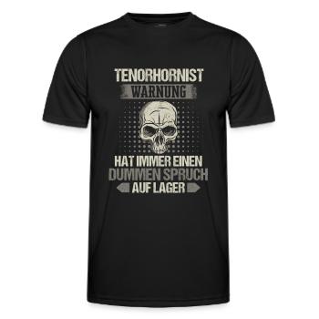 Tenorhorn Blasinstrument Tenorhornist Spruch - Männer Funktions-T-Shirt - Schwarz - Vorne - AI Model Male 178 dark (178cm)