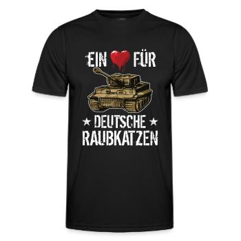 Panzer Tiger Kampfpanzer Weltkrieg Spruch - Männer Funktions-T-Shirt - Schwarz - Vorne - AI Model Male 178 dark (178cm)