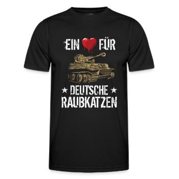 Panzer Tiger Kampfpanzer Weltkrieg Spruch - Männer Funktions-T-Shirt - Schwarz - Vorne - AI Model Male 178 dark (178cm)