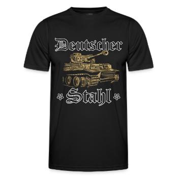 Panzer Tiger Kampfpanzer Weltkrieg Spruch - Männer Funktions-T-Shirt - Schwarz - Vorne - AI Model Male 178 dark (178cm)