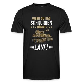 Panzer Tiger Kampfpanzer Weltkrieg Spruch - Männer Funktions-T-Shirt - Schwarz - Vorne - AI Model Male 178 dark (178cm)