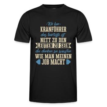 Kranführer Kran Baustelle Kranfahrer Spruch - Männer Funktions-T-Shirt - Schwarz - Vorne - AI Model Male 178 dark (178cm)