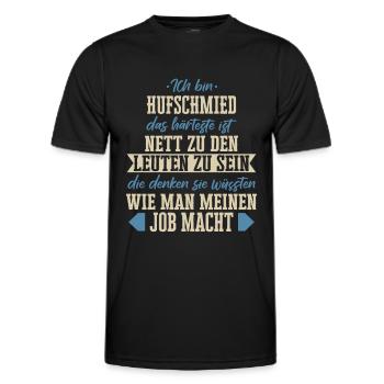 Hufschmied Hufe Schmied Tierhufen Hufeisen Spruch - Männer Funktions-T-Shirt - Schwarz - Vorne - AI Model Male 178 dark (178cm)