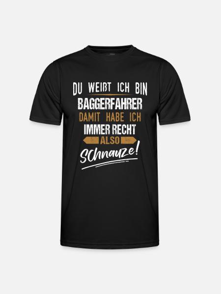 Baggerfahrer Baggerführer Bagger Spruch - Männer Funktions-T-Shirt - Schwarz