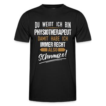 Physiotherapeut Physio Praxis Physiotherapie - Männer Funktions-T-Shirt - Schwarz - Vorne - AI Model Male 178 dark (178cm)