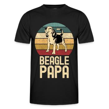 Beagle Papa Hund Retro Vintage - Männer Funktions-T-Shirt - Schwarz - Vorne - AI Model Male 178 dark (178cm)