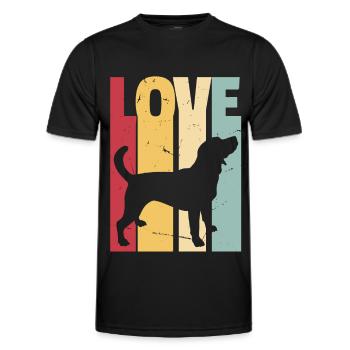 Beagle Love Hund Retro Vintage - Männer Funktions-T-Shirt - Schwarz - Vorne - AI Model Male 178 dark (178cm)