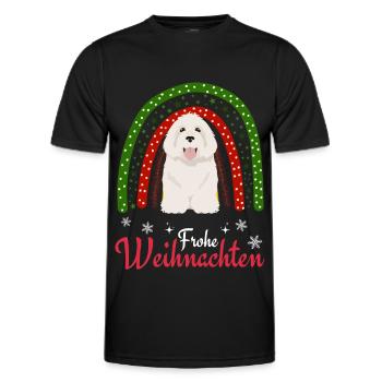 Doux Coton de Tuléar Noël - T-shirt sport Homme - noir - Devant - AI Model Male 178 dark (178cm)