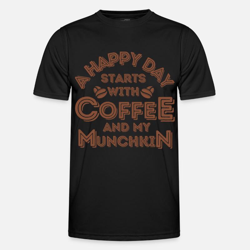 Munchkin Katze Kaffee Cafe - Männer Funktions-T-Shirt - Schwarz
