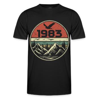 Jahrgang 1983 Classic 1983 Retro 1983 Geschenk 1983 - Männer Funktions-T-Shirt - Schwarz - Vorne - AI Model Male 178 dark (178cm)