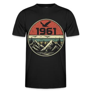 Vintage 1961 Classique 1961 rétro 1961 Cadeau 1961 - T-shirt sport Homme - noir - Devant - AI Model Male 178 dark (178cm)