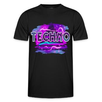 Techno - Men's Functional T-Shirt - black - Front - AI Model Male 178 dark (178cm)