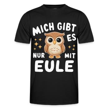 Night Owl Owl Owl Bird - Men's Functional T-Shirt - black - Front - AI Model Male 178 dark (178cm)