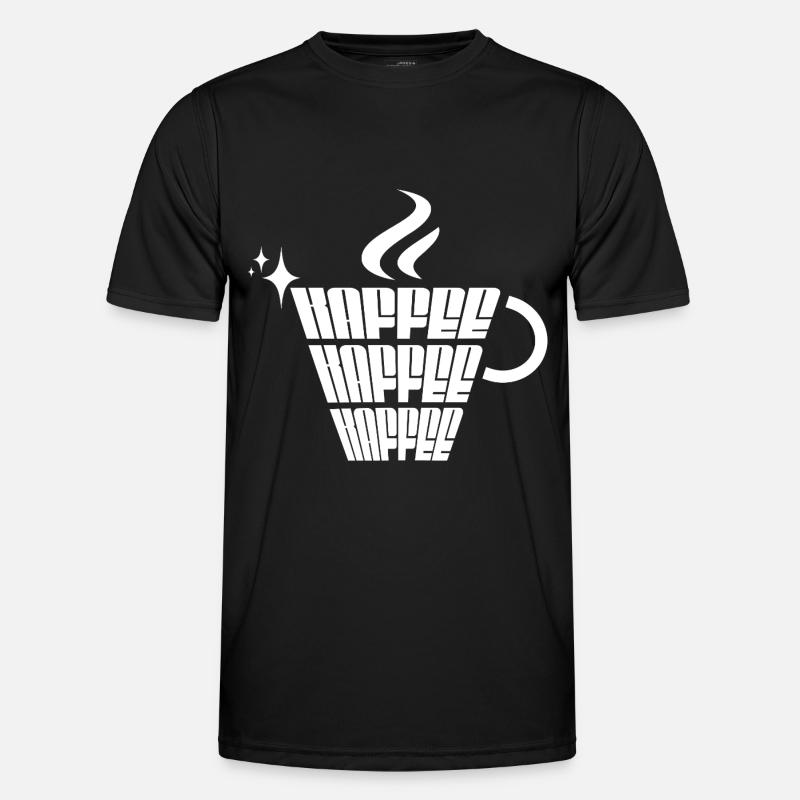 Kaffee Kaffee Kaffee - Männer Funktions-T-Shirt - Schwarz