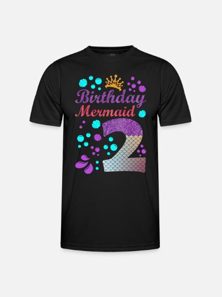 Birthday Mermaid 2 Shell Summer Vibe 2nd - Maglietta sportiva per uomo - nero