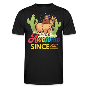 Awesome Since 2001 Year of birth sheep anniversary - Men's Functional T-Shirt - black - Front - AI Model Male 178 dark (178cm)