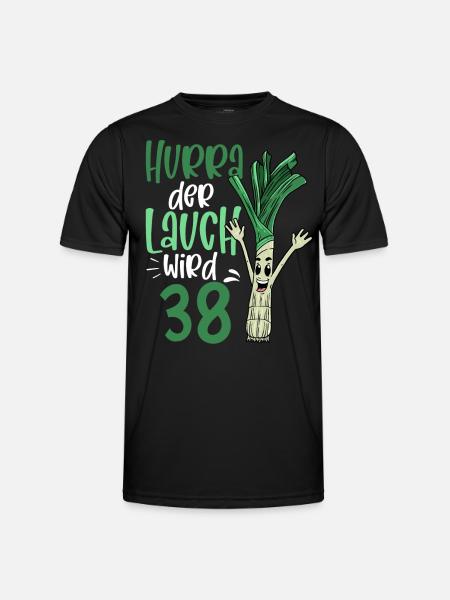 Hurra der Lauch wird 38 - Männer Funktions-T-Shirt - Schwarz