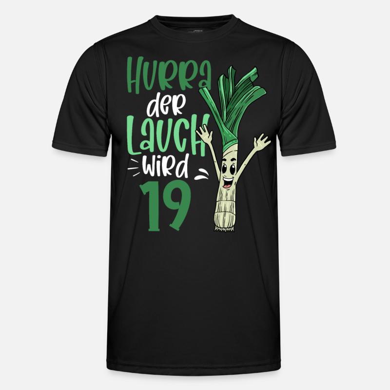 Hurra der Lauch wird 19 - Männer Funktions-T-Shirt - Schwarz