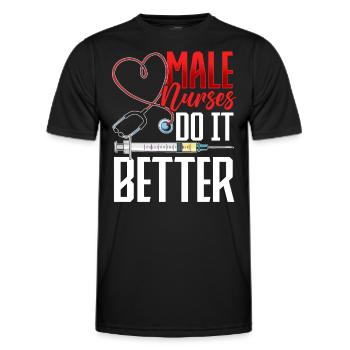 Les infirmières masculines le font - T-shirt sport Homme - noir - Devant - AI Model Male 178 dark (178cm)