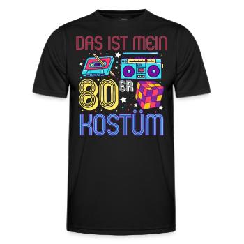 Das ist mein 80er Kostüm - Männer Funktions-T-Shirt - Schwarz - Vorne - AI Model Male 178 dark (178cm)