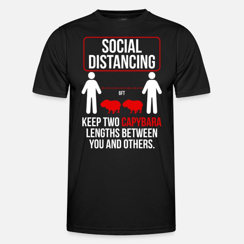 Social distancing Funny capybara - Men's Functional T-Shirt - black