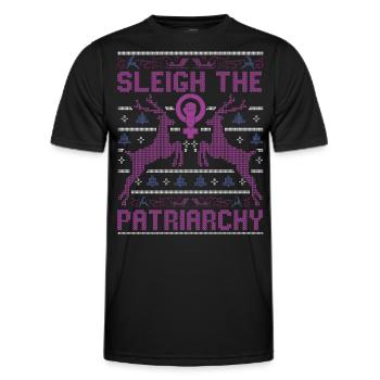 Traîneau Le Patriarcat - T-shirt sport Homme - noir - Devant - AI Model Male 178 dark (178cm)