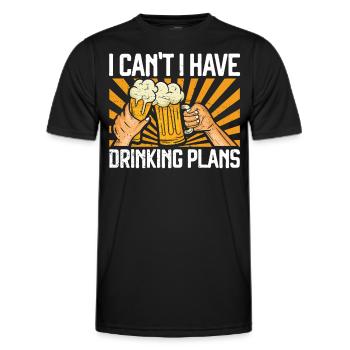 Je ne peux pas, j’ai l’intention de boire | - T-shirt sport Homme - noir - Devant - AI Model Male 178 dark (178cm)