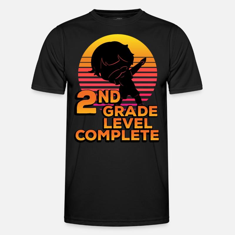 2nd grade Full silhouette dot end Men's Functional T-Shirt