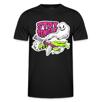 Valentinstag - Stay Single - Anti Valentine - Männer Funktions-T-Shirt - Schwarz - Vorne - AI Model Male 178 dark (178cm)
