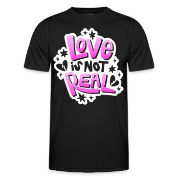 Valentinstag - Love is not real - Anti Valentine - Männer Funktions-T-Shirt - Schwarz - Vorne - AI Model Male 178 dark (178cm)