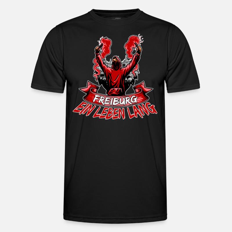 Freiburg ein Leben lang - Männer Funktions-T-Shirt - Schwarz