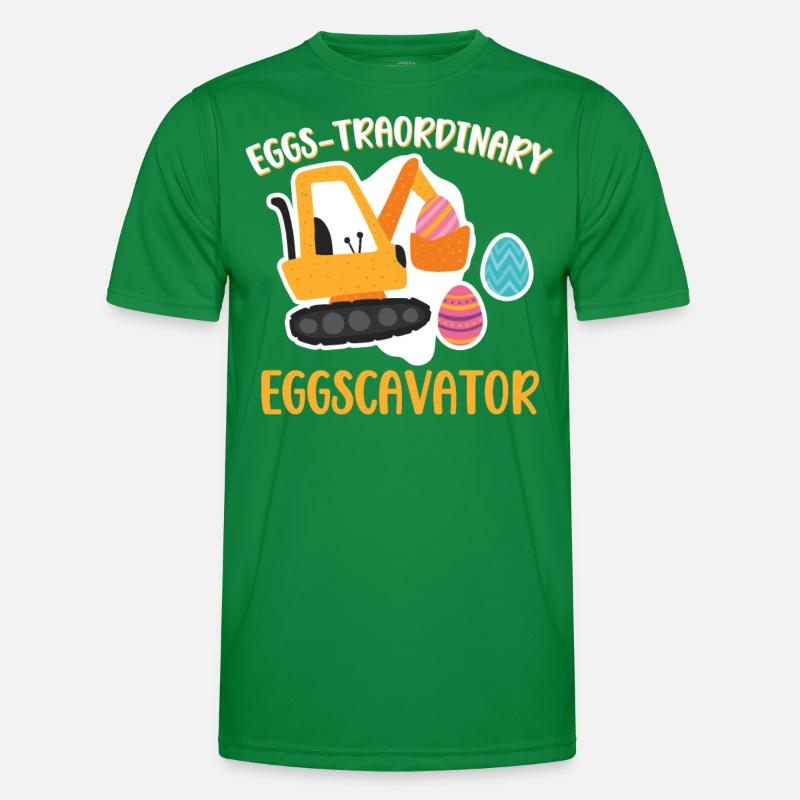 Eggs-traordinary Eggscavator Construction Excavator Excavators Men's Functional T-Shirt