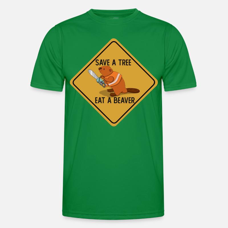 Save A Tree Eat A Beaver Männer Funktions-T-Shirt