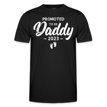 Promoted To Be Daddy 2023 - Männer Funktions-T-Shirt - Schwarz - Vorne - AI Model Male 178 dark (178cm)