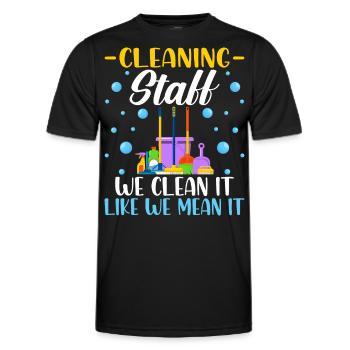 Cleaning Staff - Men's Functional T-Shirt - black - Front - AI Model Male 178 dark (178cm)