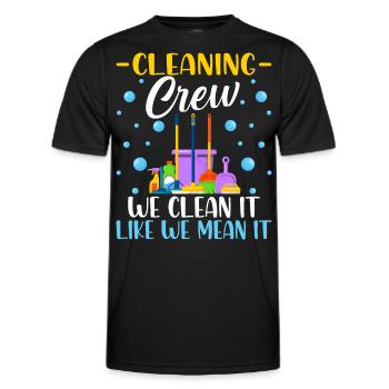 Cleaning Crew - Men's Functional T-Shirt - black - Front - AI Model Male 178 dark (178cm)