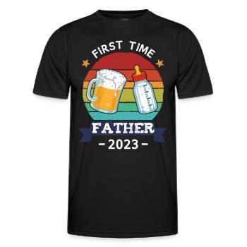 First Time Father 2023 - Männer Funktions-T-Shirt - Schwarz - Vorne - AI Model Male 178 dark (178cm)