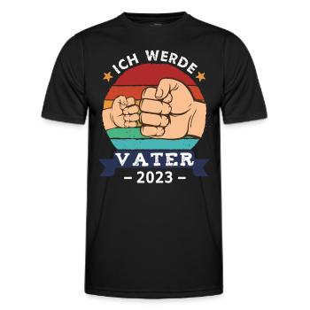 Ich werde Vater 2023 - Männer Funktions-T-Shirt - Schwarz - Vorne - AI Model Male 178 dark (178cm)