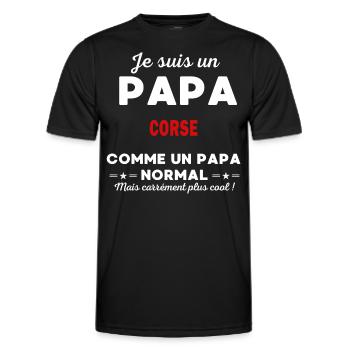 Je suis un Papa CORSE - T-shirt sport Homme - noir - Devant - AI Model Male 178 dark (178cm)