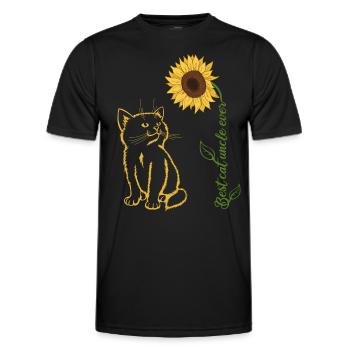 Best Cat Uncle Ever - Männer Funktions-T-Shirt - Schwarz - Vorne - AI Model Male 178 dark (178cm)