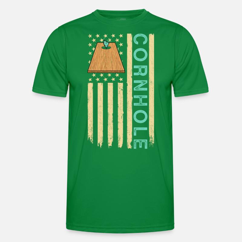 Cornhole USA Männer Funktions-T-Shirt