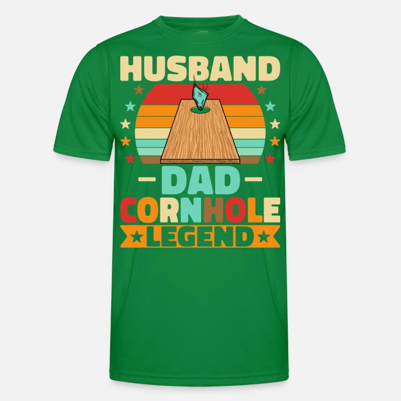 Husband Dad Cornhole Legend Männer Funktions-T-Shirt