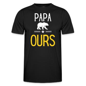 Papa ours - T-shirt sport Homme - noir - Devant - AI Model Male 178 dark (178cm)